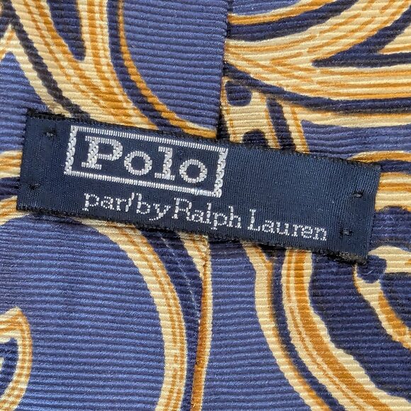 Vintage Polo Ralph Lauren Baroque Print Blue and Gold - Made in Canada - Picture 3 of 7